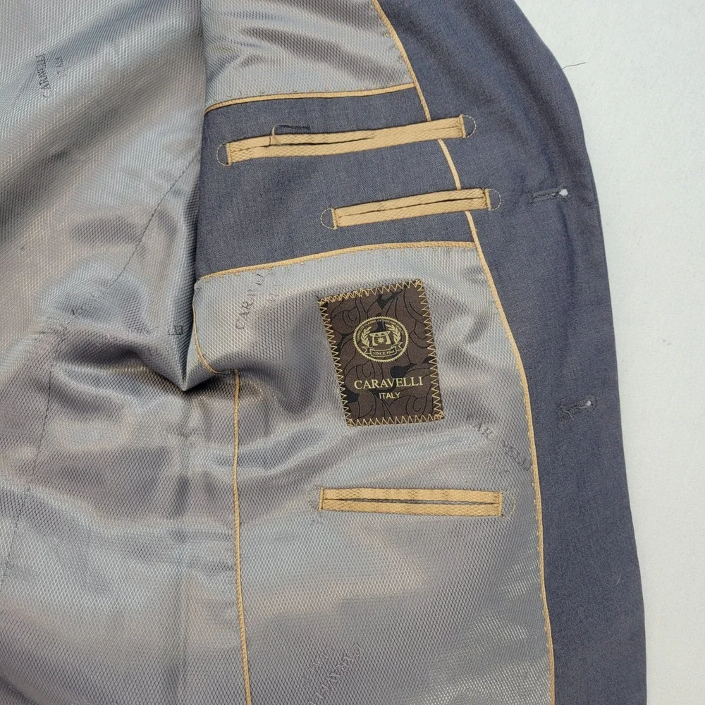 Caravelli Blazer Youth 12R Gray Charles 2B Single Breasted‎ Suit Jacket